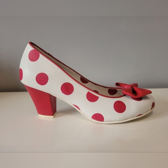 Lola Ramona Red And White Polka Dot Heels, VGUC, Size 39 - Picture 8 of 11